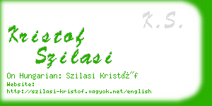 kristof szilasi business card